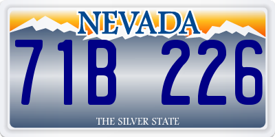 NV license plate 71B226