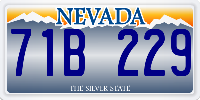 NV license plate 71B229