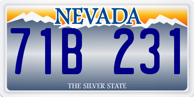 NV license plate 71B231