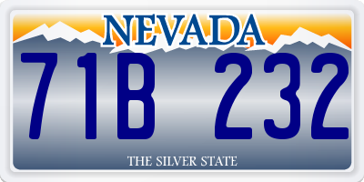 NV license plate 71B232