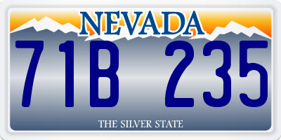 NV license plate 71B235