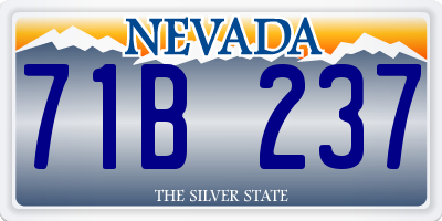 NV license plate 71B237
