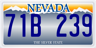 NV license plate 71B239