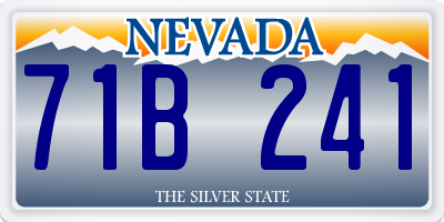 NV license plate 71B241