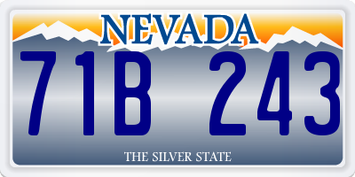 NV license plate 71B243