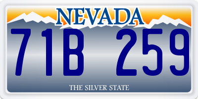 NV license plate 71B259