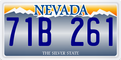 NV license plate 71B261