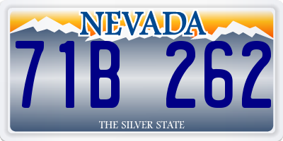 NV license plate 71B262