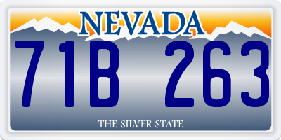 NV license plate 71B263