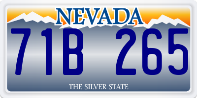 NV license plate 71B265