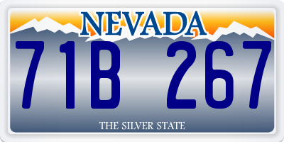 NV license plate 71B267