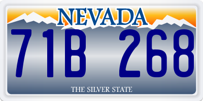 NV license plate 71B268