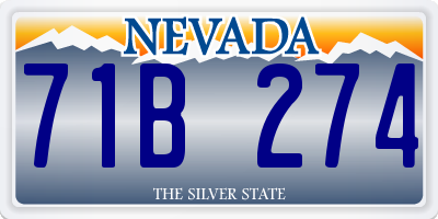 NV license plate 71B274