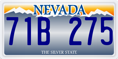 NV license plate 71B275