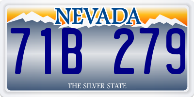 NV license plate 71B279