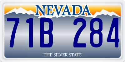 NV license plate 71B284