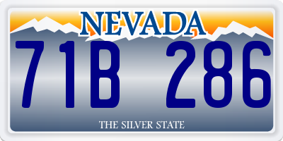 NV license plate 71B286