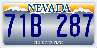 NV license plate 71B287