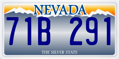 NV license plate 71B291