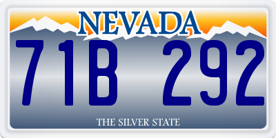 NV license plate 71B292