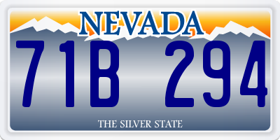NV license plate 71B294