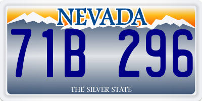 NV license plate 71B296