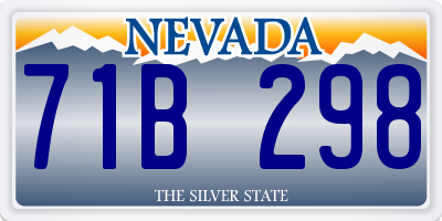 NV license plate 71B298