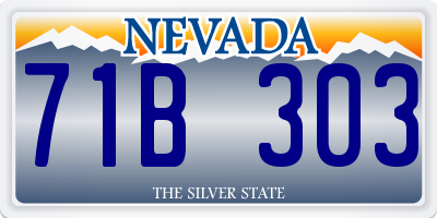 NV license plate 71B303