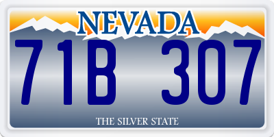 NV license plate 71B307