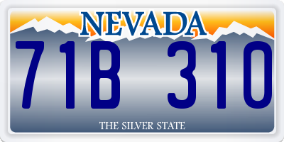 NV license plate 71B310