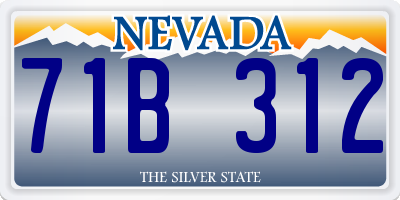 NV license plate 71B312