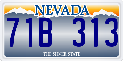 NV license plate 71B313