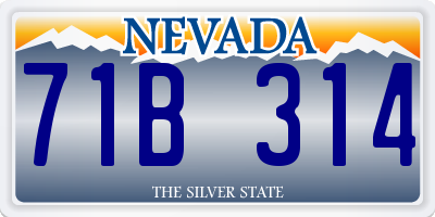 NV license plate 71B314