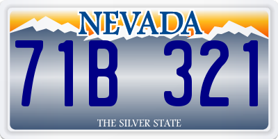 NV license plate 71B321