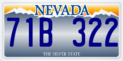 NV license plate 71B322