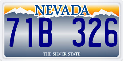 NV license plate 71B326