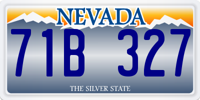 NV license plate 71B327