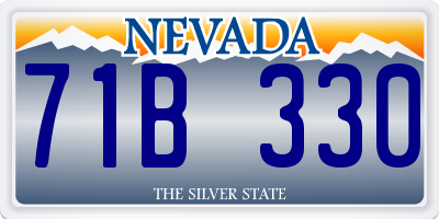 NV license plate 71B330
