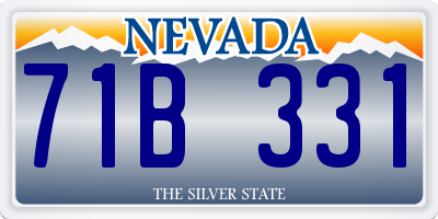 NV license plate 71B331