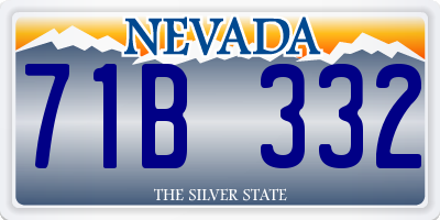 NV license plate 71B332
