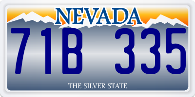 NV license plate 71B335