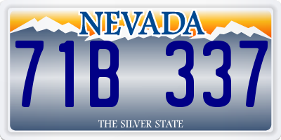 NV license plate 71B337