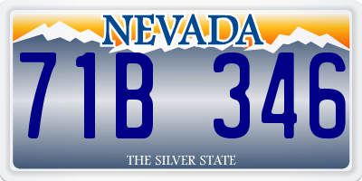 NV license plate 71B346
