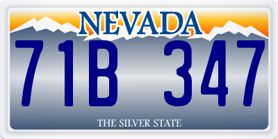 NV license plate 71B347