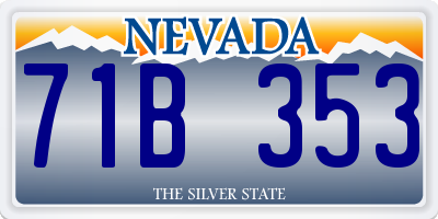 NV license plate 71B353