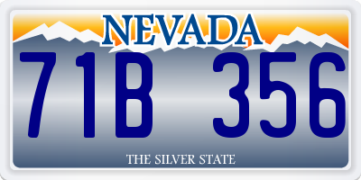 NV license plate 71B356