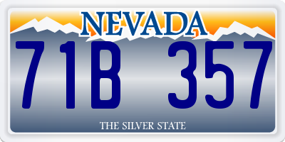 NV license plate 71B357