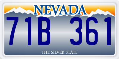 NV license plate 71B361