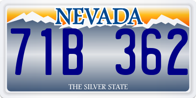 NV license plate 71B362