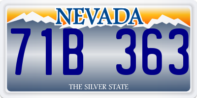 NV license plate 71B363